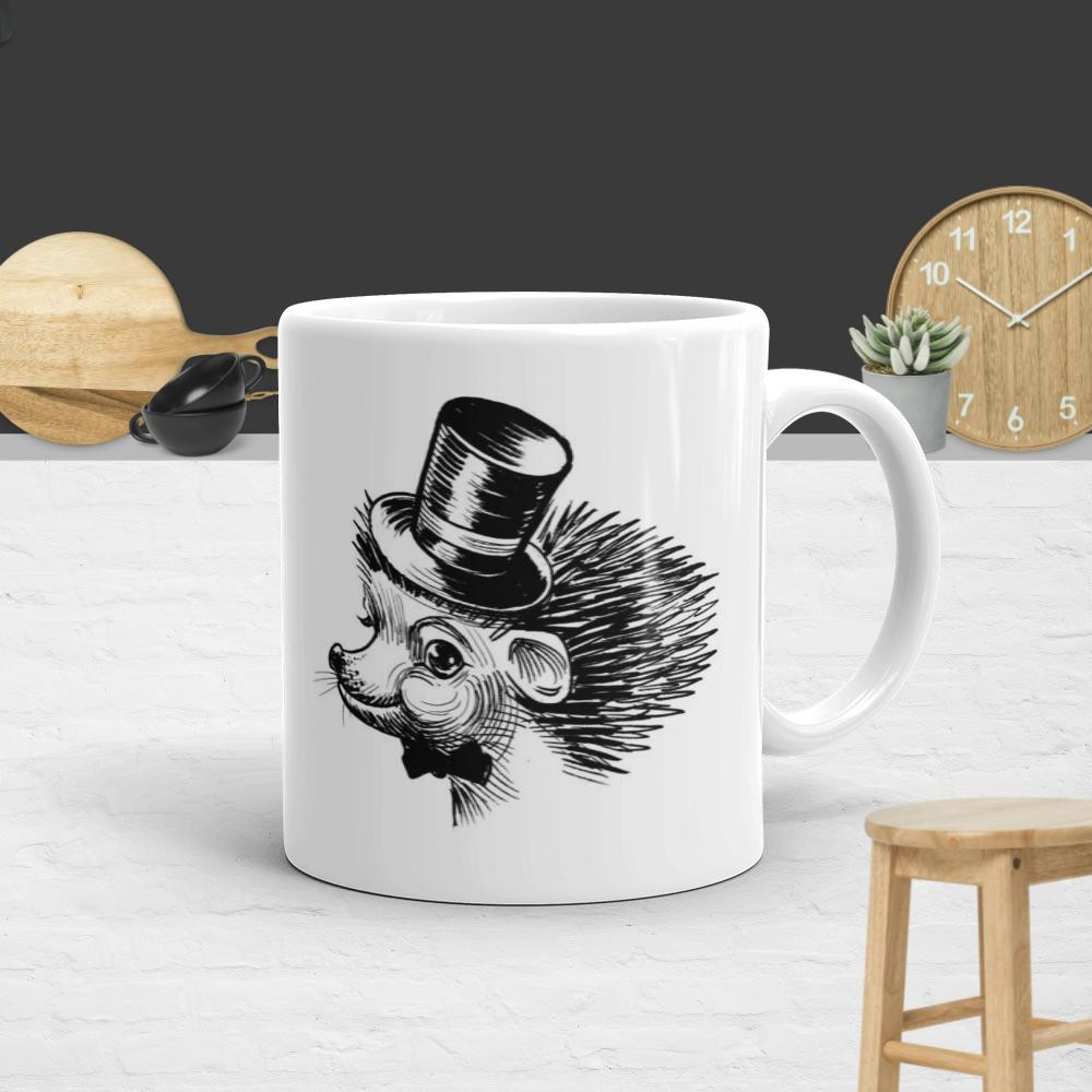 Sophisticated Hedgehog glossy mug