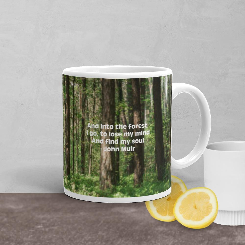 Forest White glossy mug