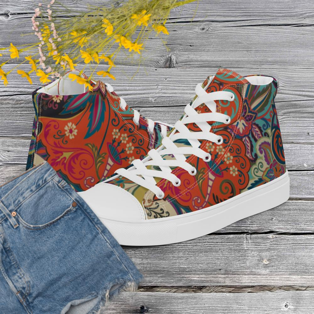 Ornate Women’s high top canvas shoes