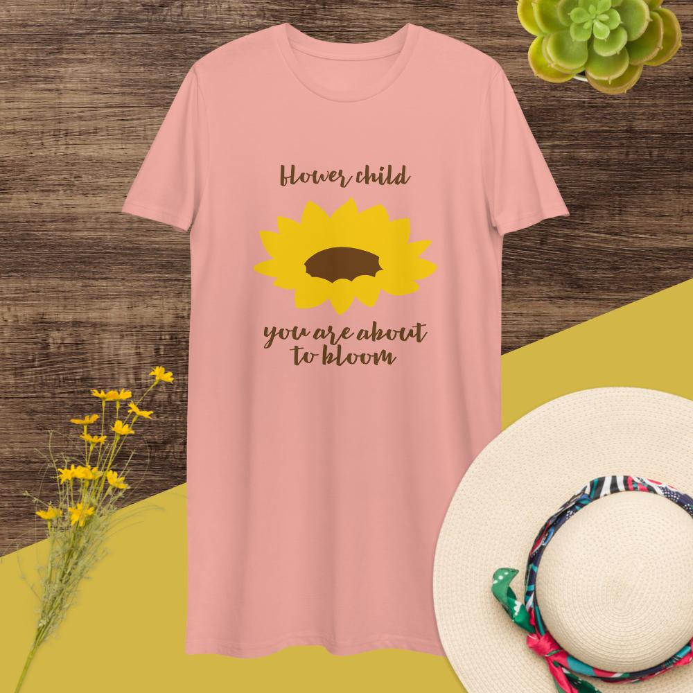 Flower Child Organic cotton t-shirt dress